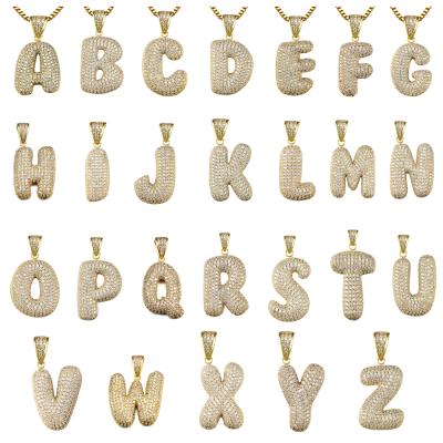 China Hiphop Jasen Jewelry Factory Customize Hip Hop 925 Silver Initial Necklace 26 Letter Pendant for sale