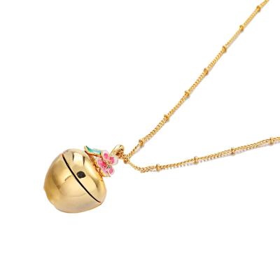 China Fashionable Wholesale Vacuum Brass Open Apple Plating 18k Factory JEWELRY JASEN Pendant Necklace For Woman for sale