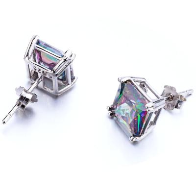 China Jasen Jewelry High Quality Ladies Fashionable Jewelry Earring Colorful Stones 925 Sterling Women Earring for sale