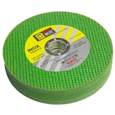 China Durable 4 inch 1.2mm standard cutting disc en12413 green double sliver with a cutting disc for stainless steel for sale