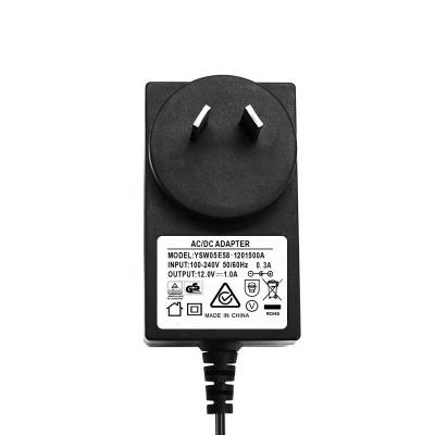 China Certificated Wall 1000ma 12V Adapter 100-240V AC To 1A DC Power Supply Adapter YSW05E58-1201500A for sale