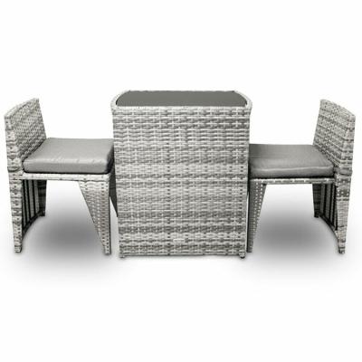 China Modern Outdoor Leisure Rattan Full Steel Table Balcony And Furniture 2 Chairs Set for sale