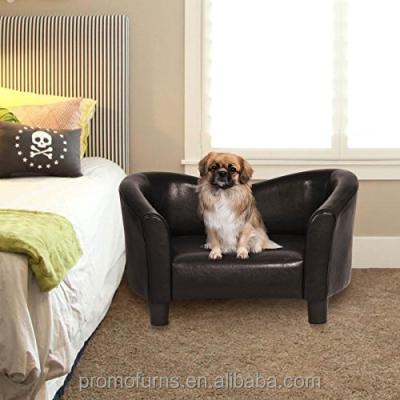 China Home Comfortable Puppy Cat Sleeping Bed Sofa Portable Snuggle Couch Bed Small Animals Pet Sofa PU Leather Pet Lounge for sale