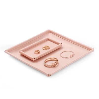 China Jewelry Disply PU Jewelry Organizer Velvet Tray Soft Leather Tray Storage Tray for sale