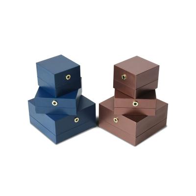 China Eco-friendly Metallic Paper Box With Customized Circle Brand Logo For Fine Ring And Necklace Jewelry Box for sale