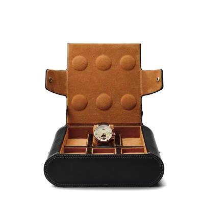 China Jewelery Packaging Black Luxury Leather Case Box Luxury Leather Travel Watch Box Storage Box Luxury Watches Case Leather for sale