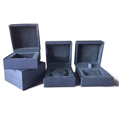 China PU Leather+Plastic shell+Claimond veins Ring Necklace Jewelry Box Luxury High Quality Custom Faux Square Jewelry Box PU Leather Bracelet Ring Box for sale