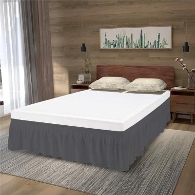 China Home Wholesale Polyester Bed Skirt Dust Ruffled Solid Bed Skirts Elastic Bed Skirt for sale