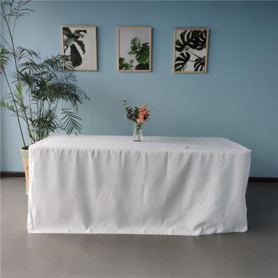 China Wholesale Durable 6ft Rectangular Polyester Wedding Banquet Tablecloths for sale