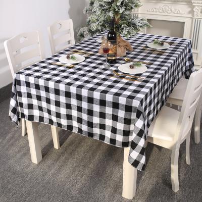 China Wholesale Waterproof Christmas red black plaid printed oilproof polyester tablecloth waterproof tablecloths for sale