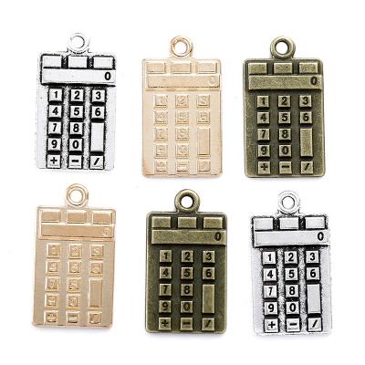 China 100pcs/bag Cute Charms Calculator Counter 23x13mm Tibetan Bronze Color Antique Silver Pendants Jewelry Making DIY Handmade Craft J448 for sale