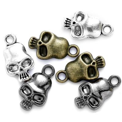 China 300pcs/bag Metal Skull Stand Punk Punk Pendant Charms Halloween Jewelry Accessories Necklace Jewelry Making F35 for sale