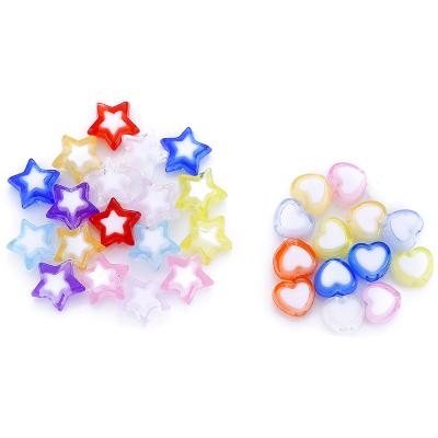 China Acrylic Loose Beads Bracelet Children's Necklace Star Love Beads DIY Jewelry Making W197 for sale