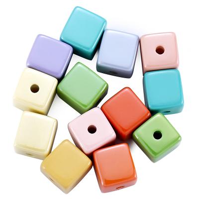 China Wholesale Acrylic Beads Loose Headband Bracelet Square DIY Jewelry Making Accessories W196 for sale