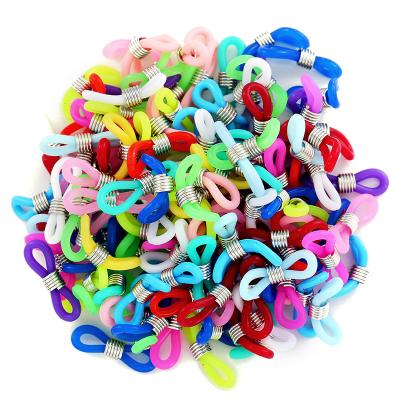 China 100pcs/bag Silicone Chain Glasses Retainer Ends Rope Sunglasses Tie Backing Strap Retainer End Buckle 20*8mm for sale