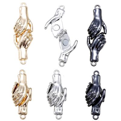 China New Style Metal Hands Magnetic Clasps Charms Buckle Accessories Charms For DIY Bracelet Necklace Making Jewelry W189 for sale