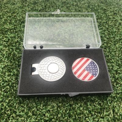 China Complete Iron Golf Accessories Gift Set Ready To Ship USA Flag Mens Sale Metal Golf Ball Marker Magnetic Hat Clip for sale