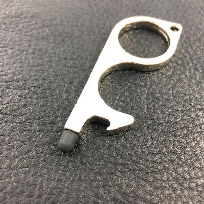 China No Touch Bottle Opener Stylus Touch Screen No Touch Door Opener Tool Metal Key Chain Key Chain for sale