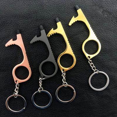 China No Touch No Touch Wholesale No Touch Bottle Keychain Metal Key Ring Self Defense Key Chain Key Opener Tool for sale