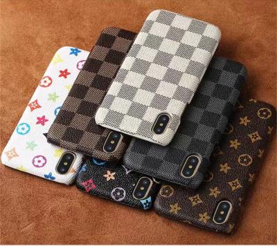 China New Fashion Luxury Waterproof Plaid Plaid Phone Back Cover Leather Case For iPhone X Case for sale