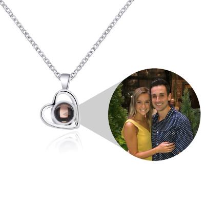 China Rongni TRENDY OEM RTS Custom 2022 Valentines Days Gifts Photo Projection Necklace With Picture Inside for sale