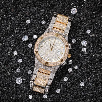 China Simple creative diamond men's automatic hip-hop style date watch large dial watch for sale