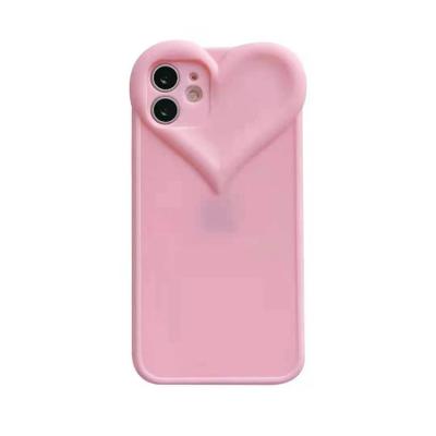 China Anti-falling Tpu Mobile Phones Cover Heart Fancy Soft Shockproof Silicone Back Case For Girls for sale