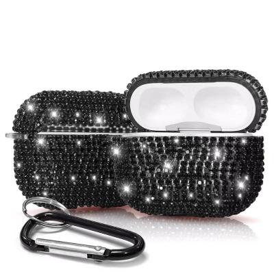 China For Earphone Women Fashion Full Hot Pink Protective Diamonds Shiny Bling Glitter TPU Earphone Case Cover f for sale