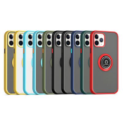 China 2021 Newest Magnetic Anti-drop Cell Phone Case Iphone 360 ​​Kickstand TPU With Ring Iphone 11 12 12pro Max for sale