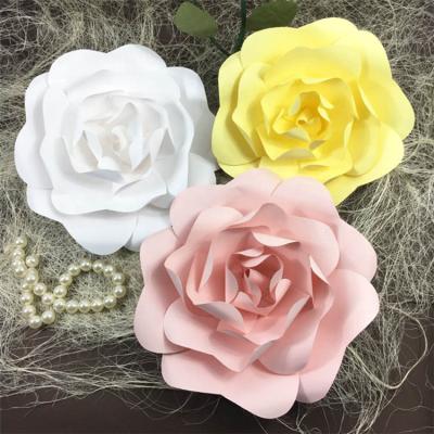 China Hot Sale Foam Wedding Room Decoration Bridle Rose Flower Pearl Cardboard Fake Flower for sale