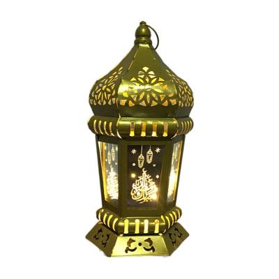 China Home Furnishing Glass Led Iron Ramadan Wind Lamp Small Night Lamp Gifts And Decorative Crafts Ornaments for sale