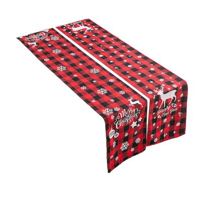 China Christmas gift bags new Christmas decorations lattice cloth table flag European and American tea table creative for sale