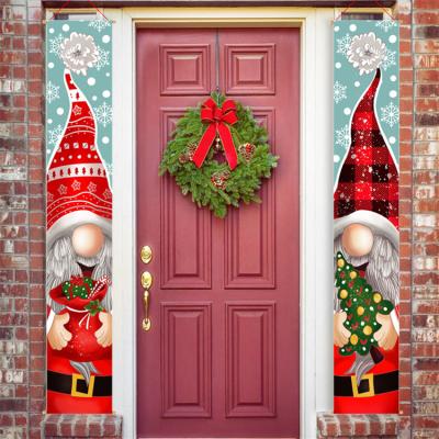 China Oxford Cloth Merry Christmas Door Hanging Waterproof Banner For Indoor And Outdoor Decoration Favors for sale