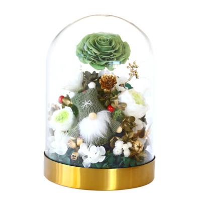 China The Best Selling Flower Christmas Gift With Immortal Tree Clear Glass Flower Christmas Tree The Mini for sale