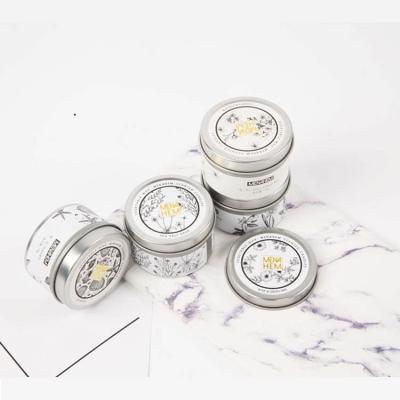 China Festival decoration selection tinplate soy wax DIY hand smokeless incense to different silver candles with hand gift candles for sale