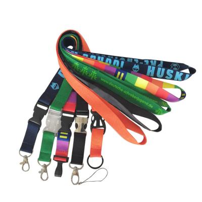 China Polyester color bulk stripe cartoon lanyard mobile phone badge certificate lanyard polyester lanyard ID card lanyard for sale