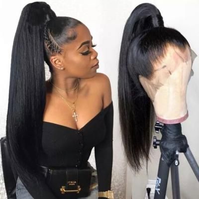 China Straight Bone Straight Hair Naive Ready To Wear Brazilian Blend 4c Edges Lace Front Wig for sale