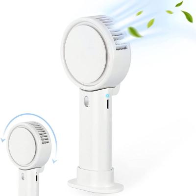 China Hotel Handheld USB Charging Li-Battery 3 Speed ​​Personal Setting Mini Desk Fan 2000mAh Leaveless Fan 180 Degree Rotation for sale