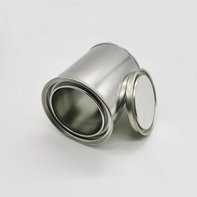 China Cheap Manufacturer Empty 0.45L Round Metal Tin Cans Chemical Tin Can With Cover for sale