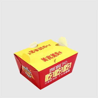 China A Disposable Set Fast Food Kraft Paper / Packing Bag Korean Fried Chicken Chop Packing Box Cardboard Burger Popcorn Chicken Take Out Chips Box for sale