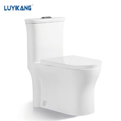 China Y5218 Double-Flow Bathroom Toilet Commode Washdown Oval One-Piece Toilet Seat for sale