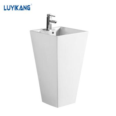 China Y9066 Chaaozhou Modern Hot Selling Ceramic Bathroom Basin Pedestal Basin One Piece Sink for sale