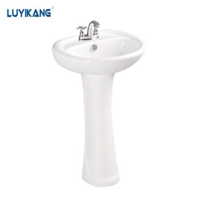 China Modern Hot Sales Y9065 Bathroom Hand Wash Pedestal Sink Ceramic Two Piece Sink for sale