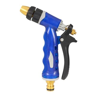 China Variable Flow Control Garden Hose Nozzle 100% Heavy Duty Metal, Full Brass Nozzle & Non-Slip Ergonomic ABS Handle, 4 Watering Patterns, High Pressure M for sale