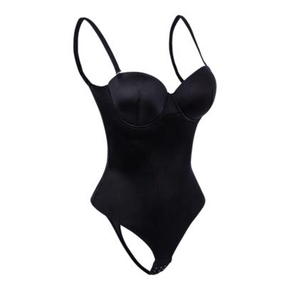 China Antibacterial Black Magic Push Up Strap Body Shaper Seamless Backless Plunge Bra Ties Body Shapewear for sale