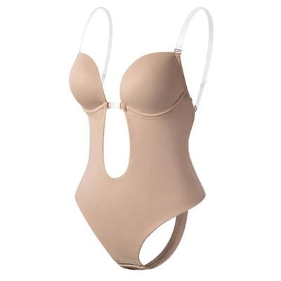 China Antibacterial Control Backless Seamless Thong Night Club Party Bra Body Shaper Body Shapewear Jumpsuit For Women for sale