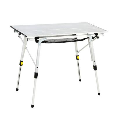 China Hanser LC-103 Foldable Portable Camping Folding Table with Adjustable Legs Aluminum Folding Table for Outdoor Beach Picnic Backyards GRILL for sale