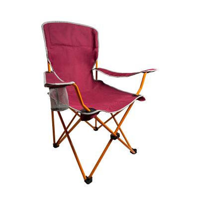 China Hanser LC-01-41 Modern High Quality Folding Chair Folding Stools Iron Outdoor Beach Chair For Hiking Camping With Cup Holder for sale