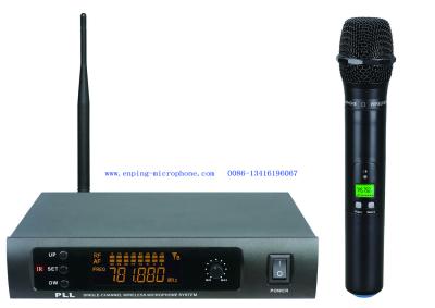 China LS-980 one handheld wireless microphone system UHF Infrared PLL single channel LCD Flexible half rack size for sale