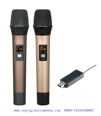 China C3 / professional universal USB  UHF wireless microphone  with 16 selectable frequency with two handhelds for sale